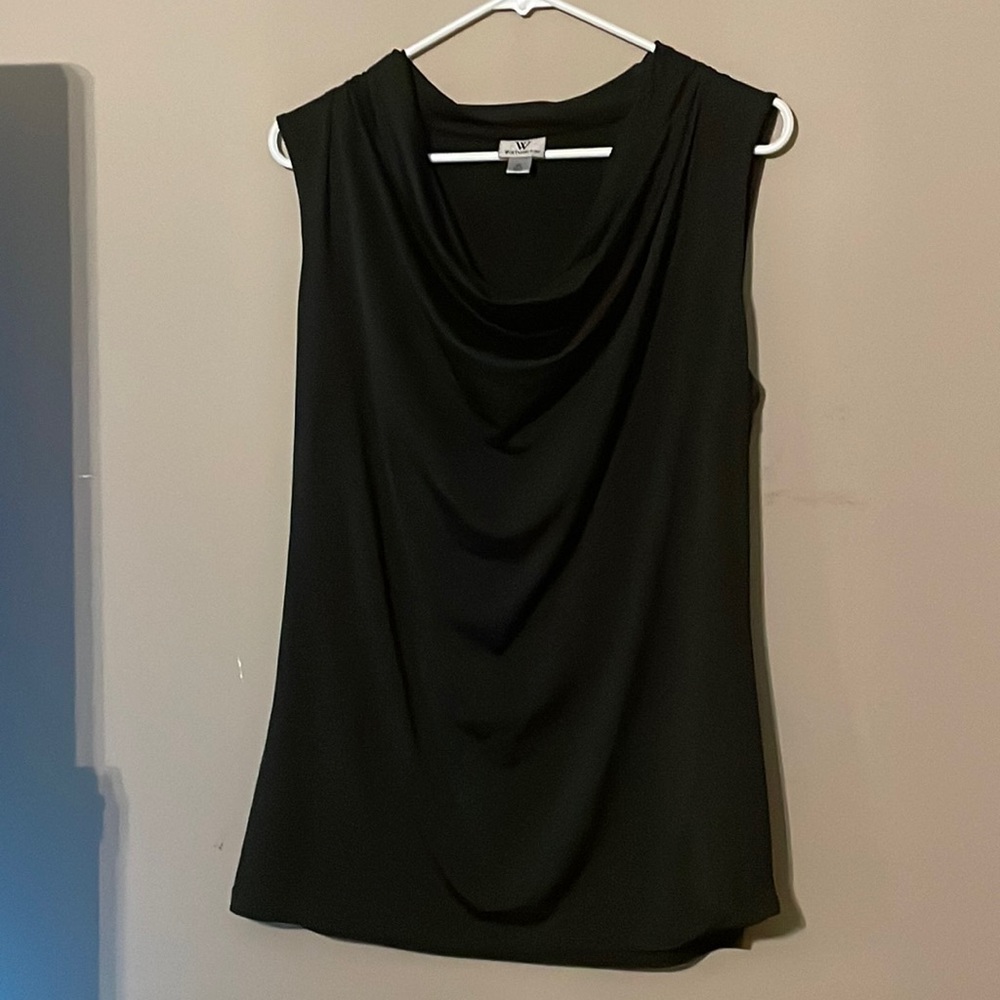Black sleeveless blouse